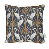 Nouveau Heron Square Cushion - Navy - by The Chateau by Angel Strawbridge. Click for more details and a description.