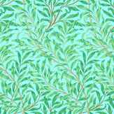 Papier peint Willow Bough - Ciel / vert feuille - Morris. Cliquez pour en savoir plus et lire la description.