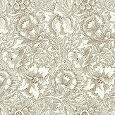Poppy Wallpaper - Cream / Chocolate - by Morris. Click for more details and a description.