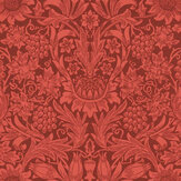 Sunflower Wallpaper - Chocolate / Red - by Morris. Click for more details and a description.