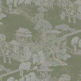 Pagoda   Wallpaper - Oriental Green - by SketchTwenty 3. Click for more details and a description.