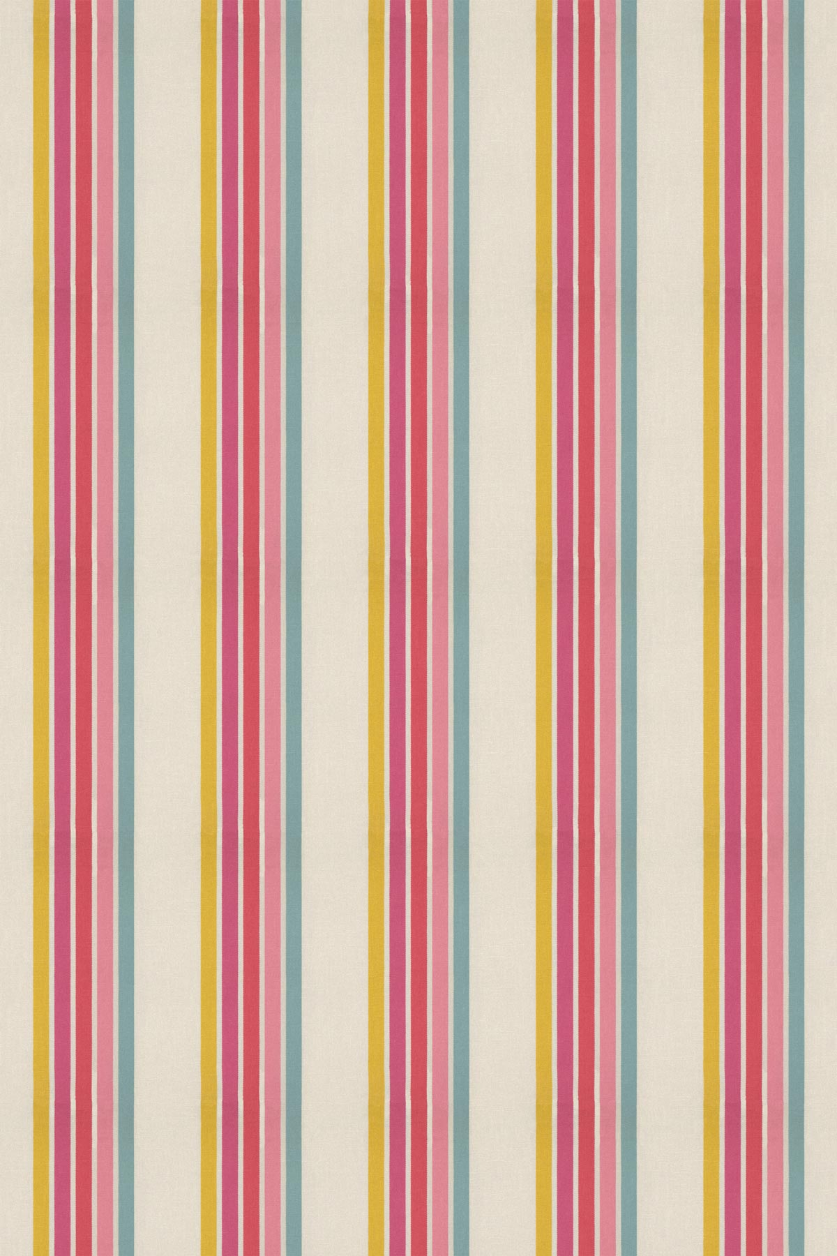Helter Skelter Stripe Fabric - Cherry./ Blossom / Pineapple / Sky - by Harlequin