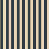 Formal Stripe Wallpaper - Navy / Cream / Gold  - by Galerie. Click for more details and a description.