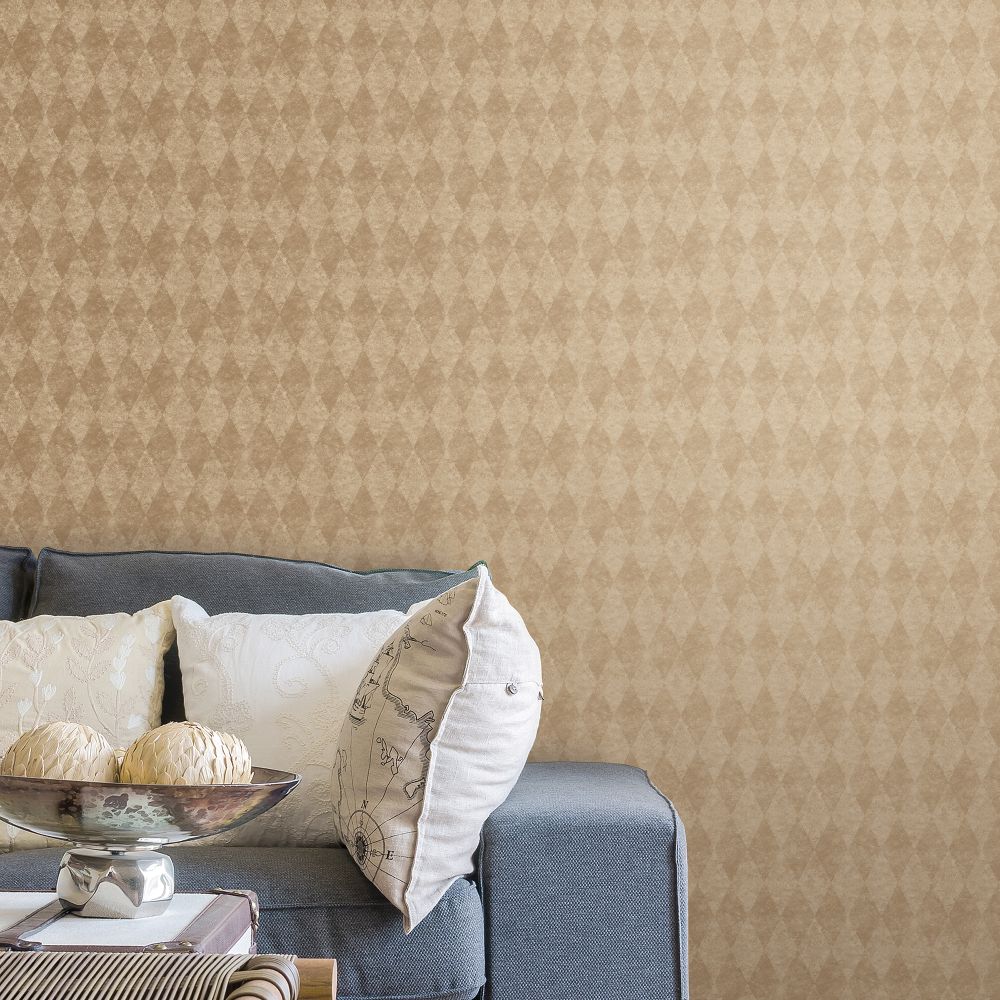 Harlequin Wallpaper - Warm Gold - by Galerie