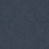 Feathered Damask Wallpaper - Navy - by Galerie. Click for more details and a description.