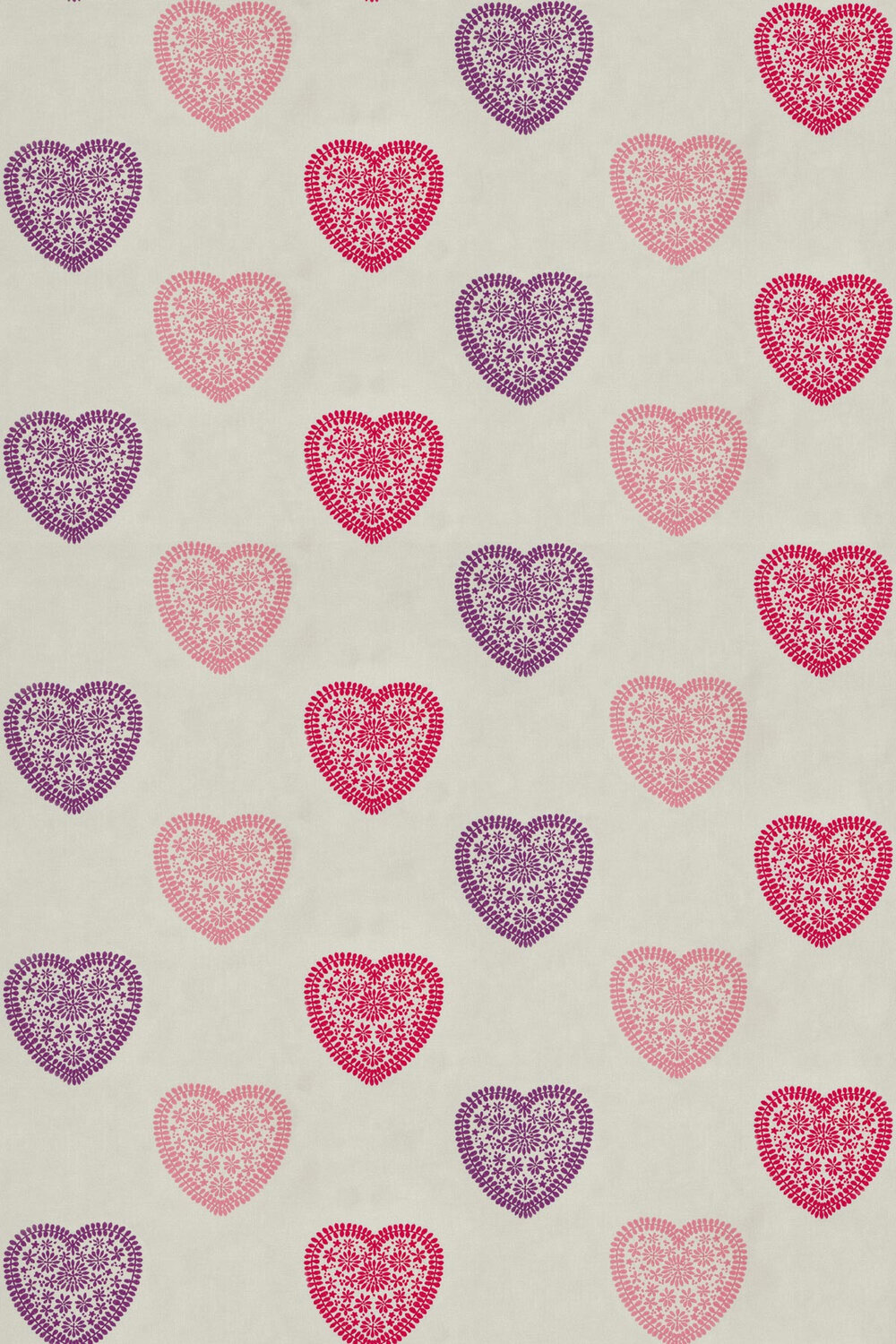 Sweet Heart Fabric - Pink / Cerise / Lavender - by Harlequin