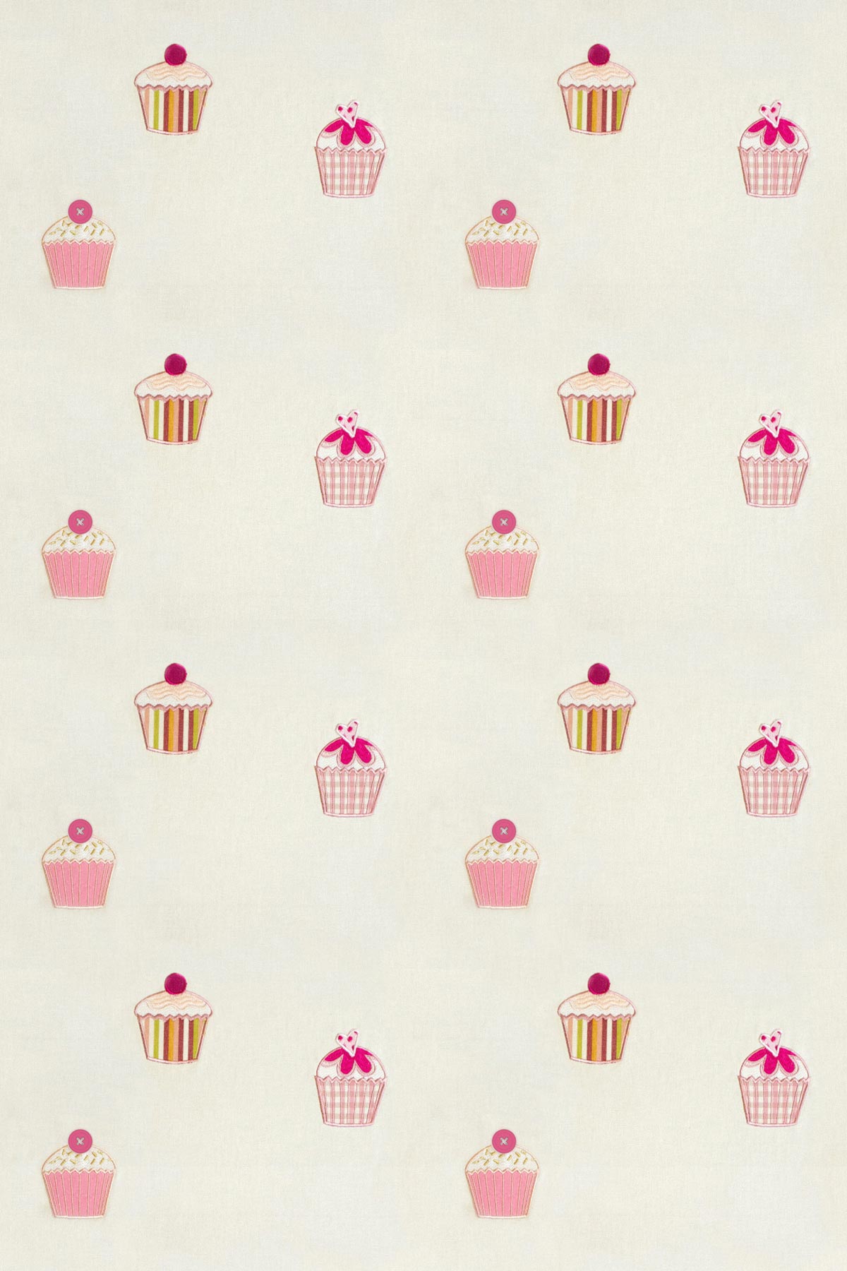 Cupcakes Fabric - Fuchsia / Candy / Lime / Natural - by Harlequin