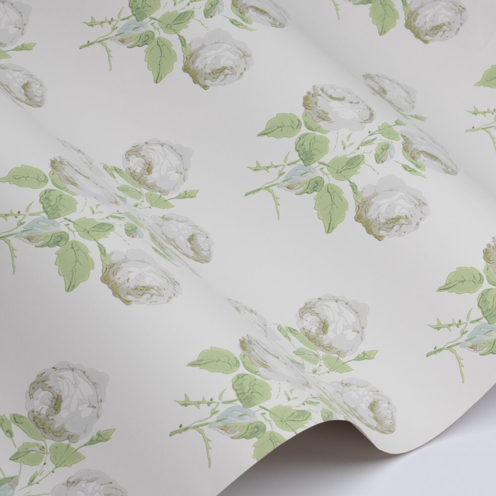 Bowood Wallpaper - Silver / Leaf - by Colefax and Fowler