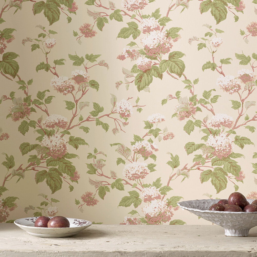 Chantilly Wallpaper - Pink / Green - by Colefax and Fowler