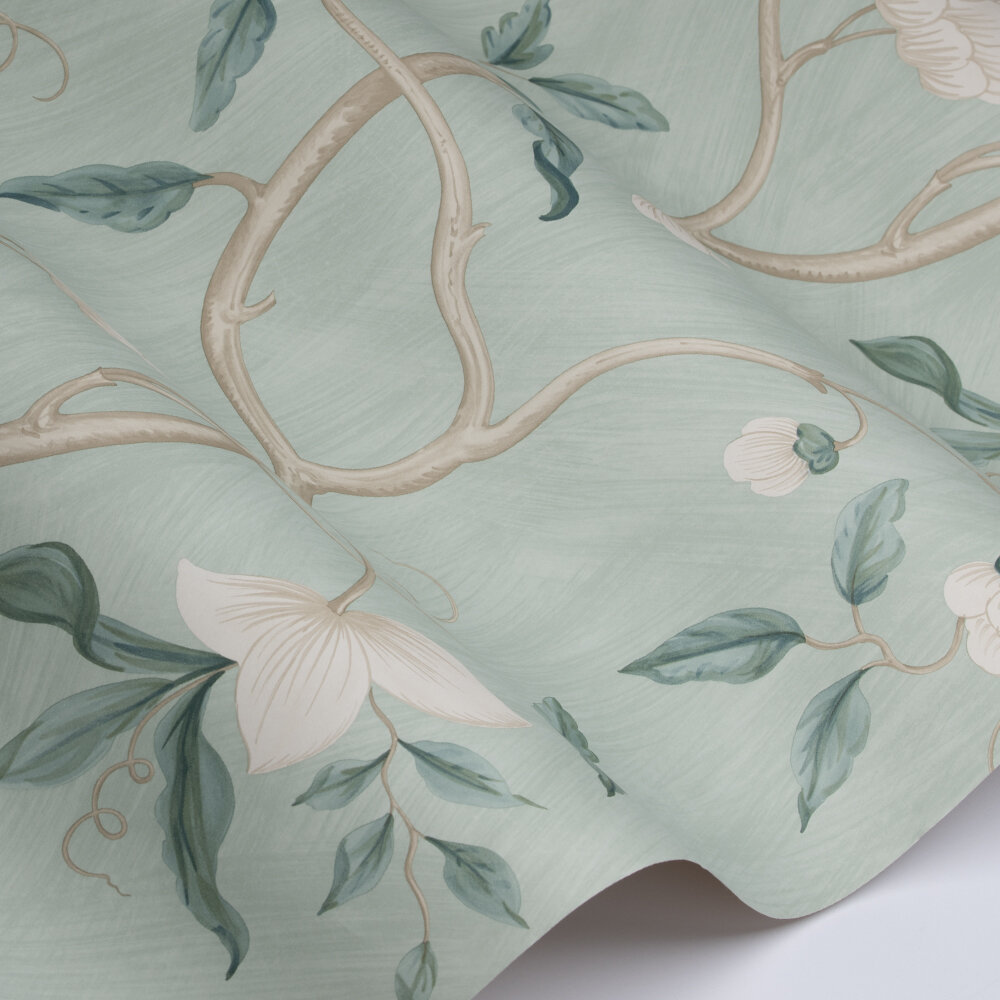 Snow Tree Wallpaper - Pale Aqua - by Colefax and Fowler