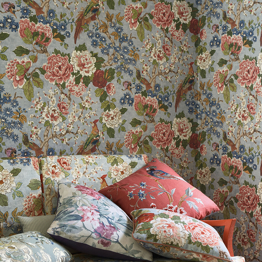 Jardine Wallpaper - Old Blue - by Colefax and Fowler