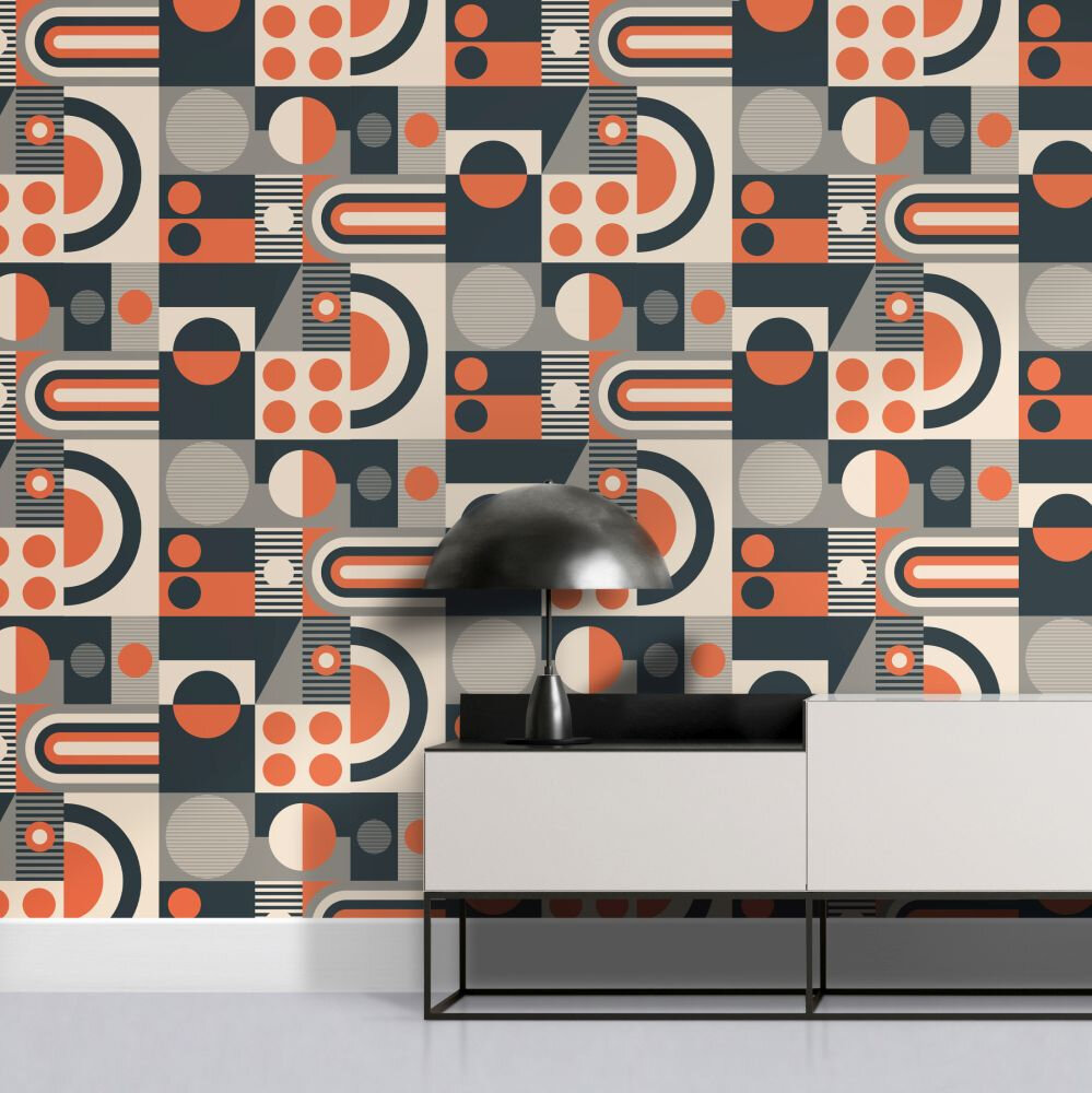 FAB! Wallpaper - Harvest Orange - by Mini Moderns
