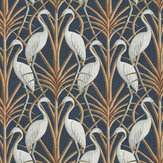 Nouveau Heron Fabric - Navy - by The Chateau by Angel Strawbridge. Click for more details and a description.