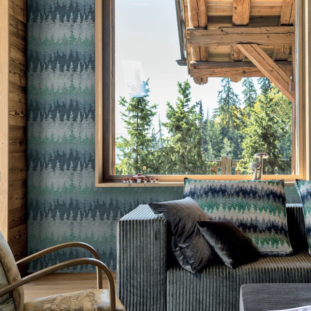 Alps Wallpaper - Slate Blue - by Missoni Home
