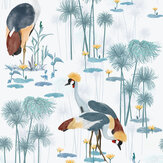 Cranes Wallpaper - Pool - by Petronella Hall. Click for more details and a description.