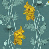 Poppy Wallpaper - Lemon - by Petronella Hall. Click for more details and a description.