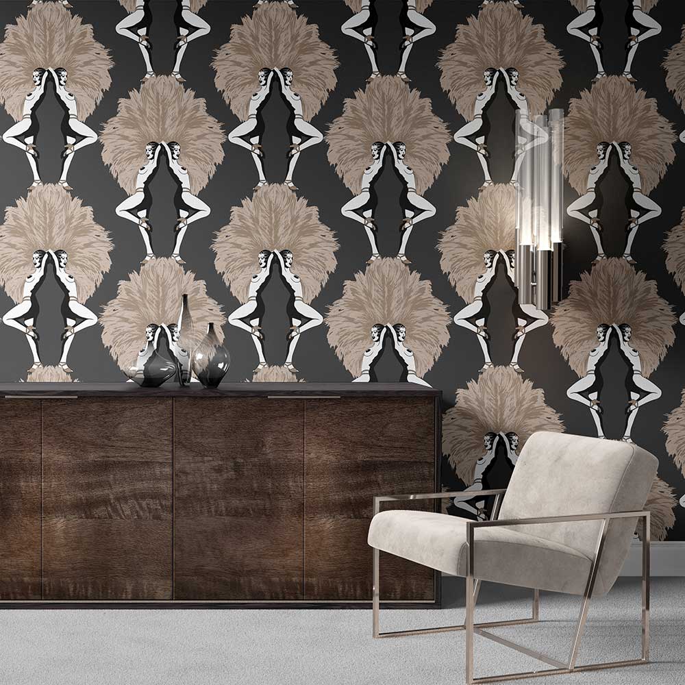 Showgirls Wallpaper - Black - by Graduate Collection