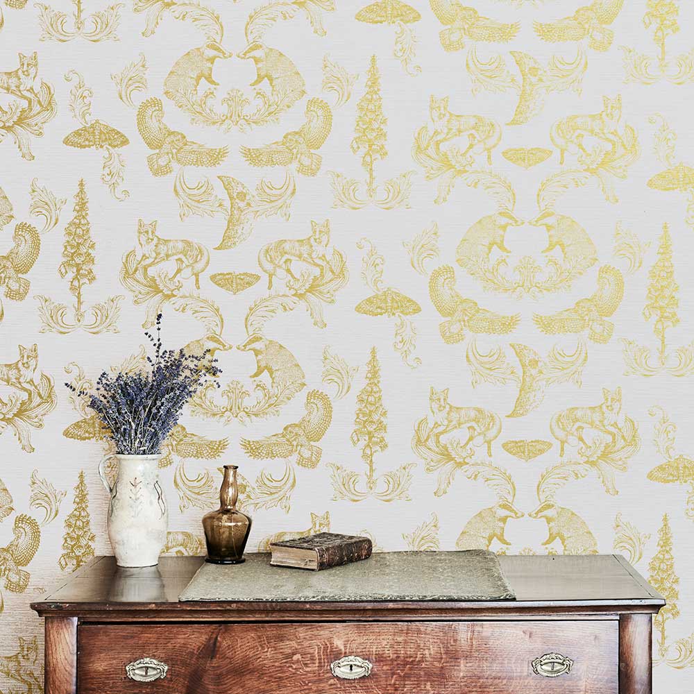 Dipped in Moonlight Wallpaper - Cream / Gold - by Graduate Collection