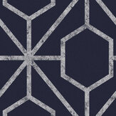 Rinku Wallpaper - Navy / Silver - by Graham & Brown. Click for more details and a description.