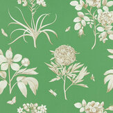 Etchings and Roses Wallpaper - Botanical Green Bright - by Sanderson. Click for more details and a description.