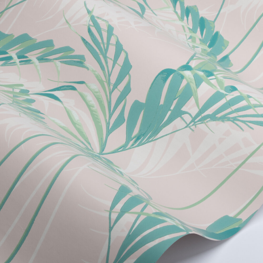 Palm House Wallpaper - Rose / Eucalyptus - by Sanderson