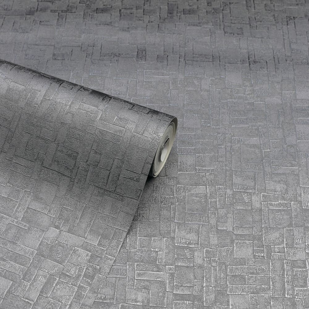 Basalt Texture             Wallpaper - Gunmetal - by Arthouse