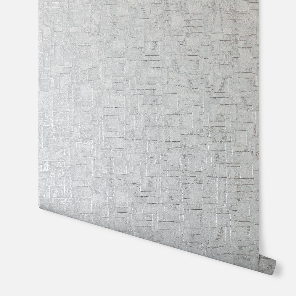 Basalt Texture             Wallpaper - Silver - by Arthouse