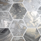Marbled Hex                   Wallpaper - Charcoal / Rose Gold - by Arthouse. Click for more details and a description.