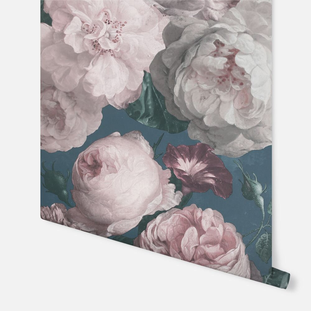 Highgrove Floral  Wallpaper - Teal - by Arthouse