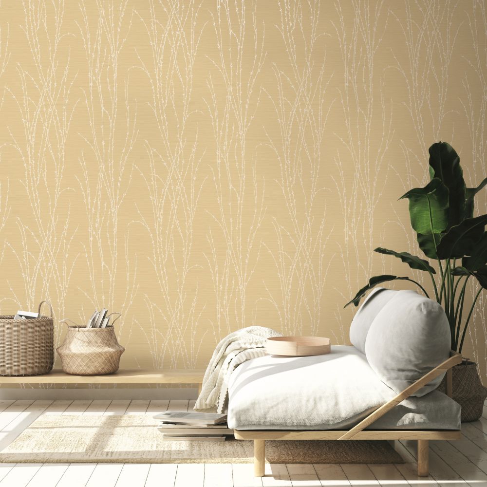 Botanical Fern Wallpaper - Yellow - by SK Filson