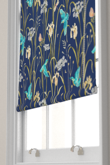 Kingfisher & Iris Blind - Navy / Teal - by Sanderson. Click for more details and a description.