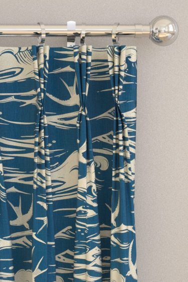 Swallows at Sea Curtains - Navy - by Sanderson. Click for more details and a description.