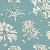 Etchings and Roses Wallpaper - Rainlake / Ivory - by Sanderson. Click for more details and a description.