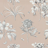 Etchings and Roses Wallpaper - Rose Shimmer - by Sanderson. Click for more details and a description.