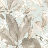 Birdsong Wallpaper - Blue / Taupe - by Casadeco. Click for more details and a description.