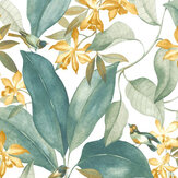 Birdsong Wallpaper - Teal - by Casadeco. Click for more details and a description.