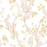 Spring Flower Wallpaper - Taupe / Rose - by Casadeco. Click for more details and a description.