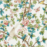 Caverley Wallpaper - Peony Red / Green - by Sanderson. Click for more details and a description.