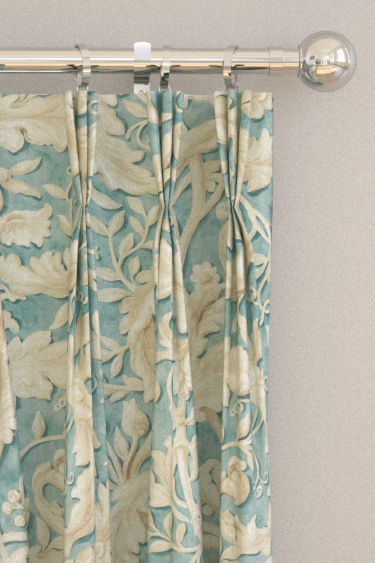 Tilia Lime Curtains - Soft Teal - by Sanderson. Click for more details and a description.