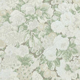 Rose & Peony Wallpaper - Metallic / Ivory - by Sanderson. Click for more details and a description.