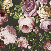 Tapestry Floral  Wallpaper - Charcoal / Pink - by Arthouse. Click for more details and a description.