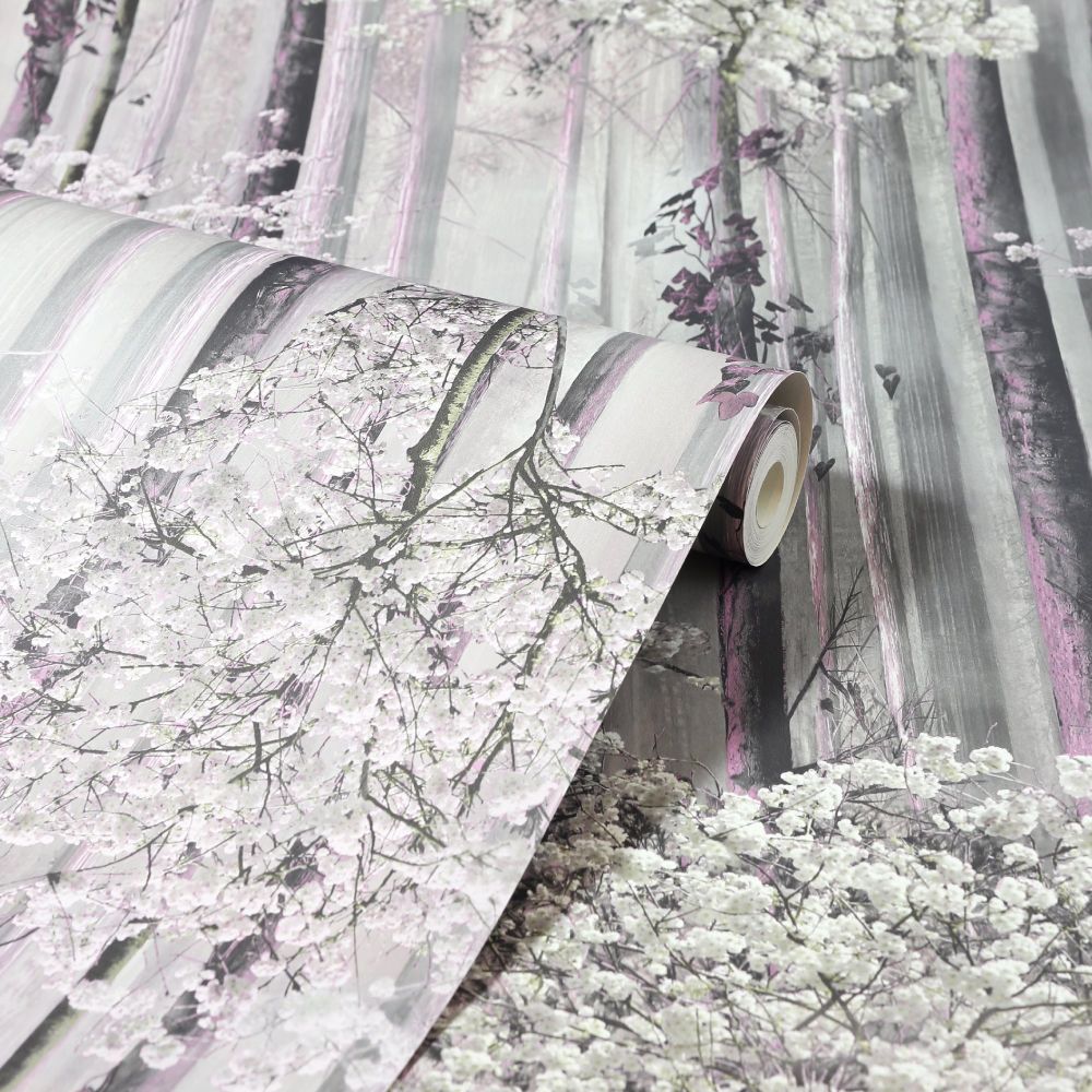 Blossom Forest  Wallpaper - Pink - by Arthouse