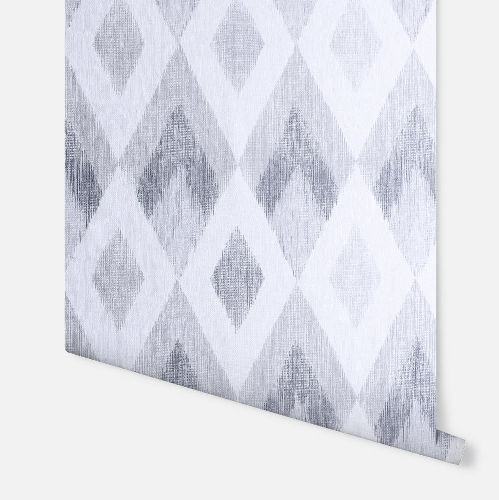 Scandi Diamond Wallpaper - Silver - by Arthouse