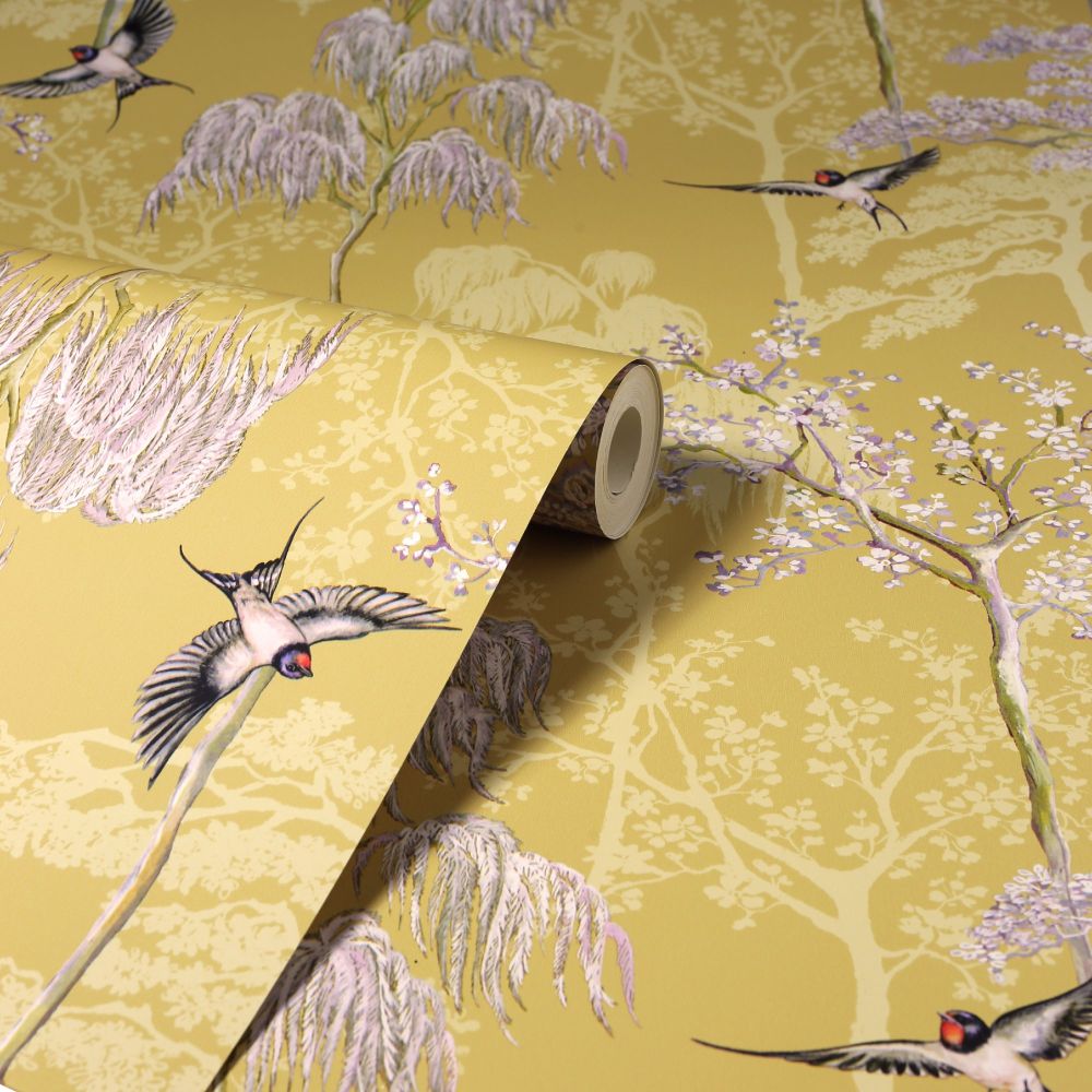 Japanese Garden Wallpaper - Ochre - by Arthouse