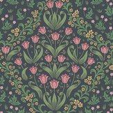 Tudor Garden Wallpaper - Plum / Olive Green - by Cole & Son. Click for more details and a description.