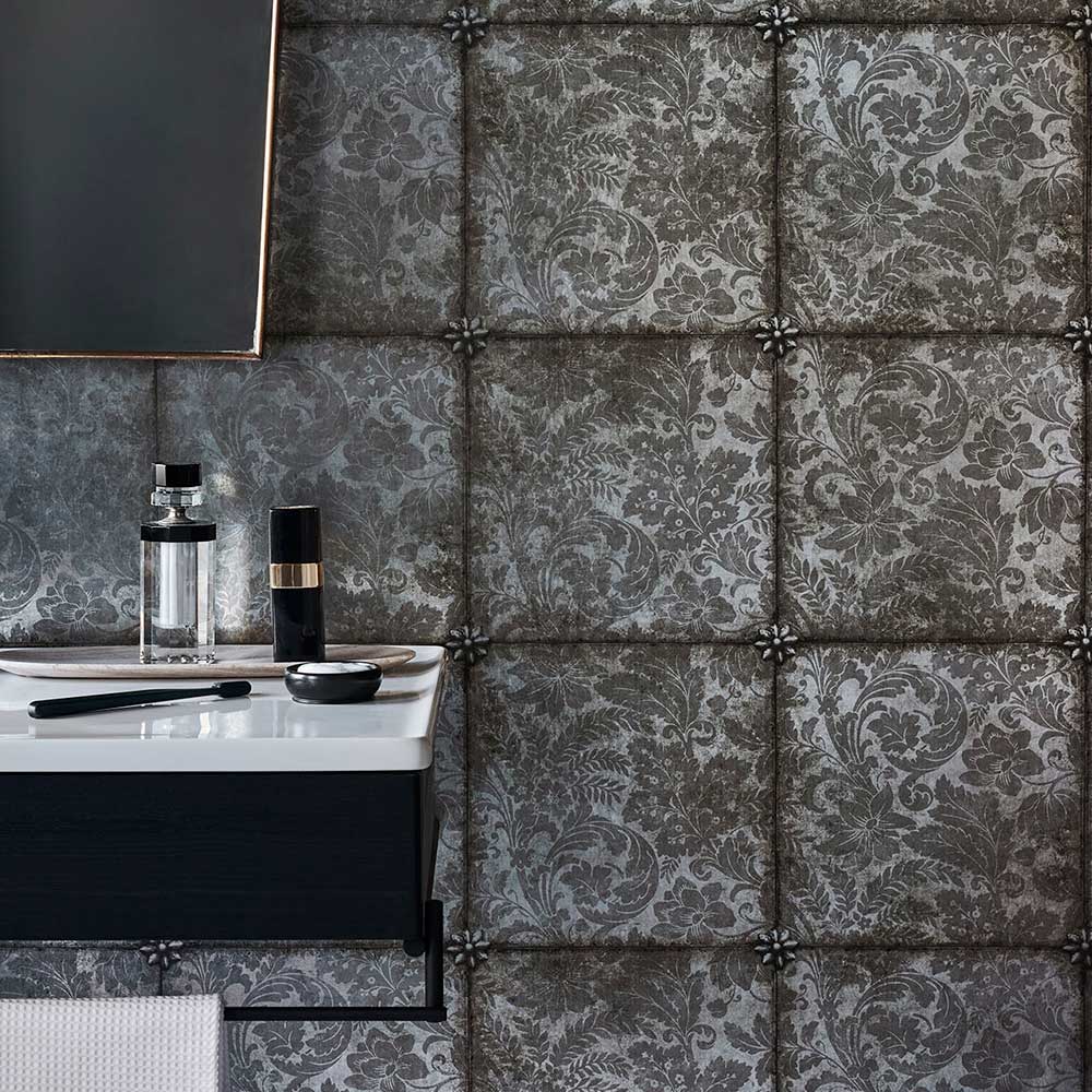 King's Argent Wallpaper - Metallic Silver Foil - by Cole & Son