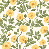 Hampton Roses Wallpaper - Marigold / Olive Green - by Cole & Son. Click for more details and a description.