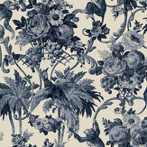 Monkey Puzzle  Wallpaper - Indigo - by Linwood. Click for more details and a description.