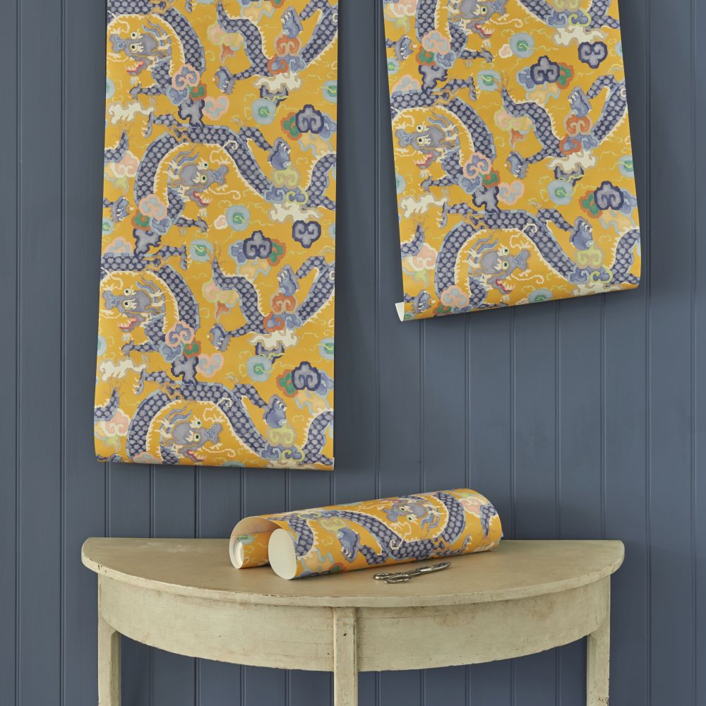 Double Dragon  Wallpaper - Mango - by Linwood