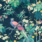 Miji  Wallpaper - Navy - by Linwood. Click for more details and a description.